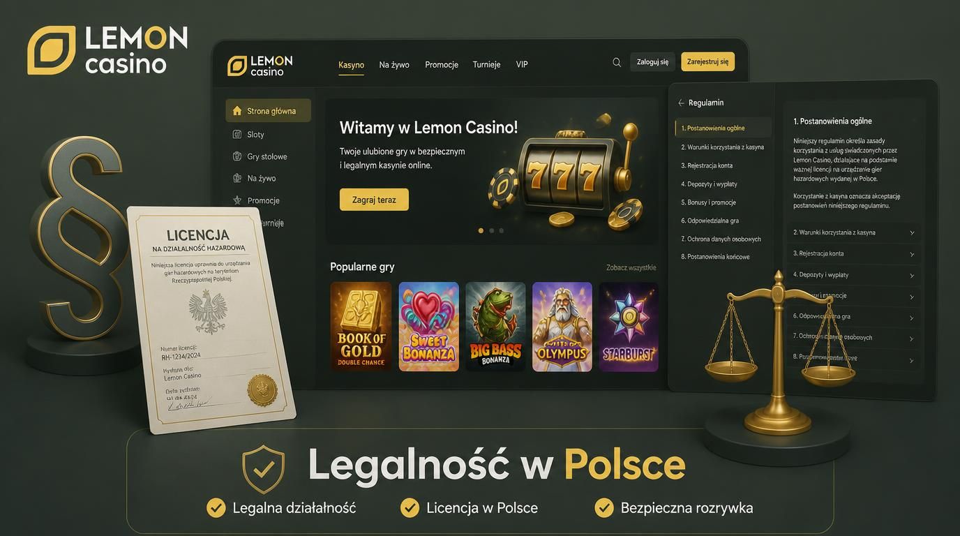 Ilustracja przedstawiająca dokumenty licencyjne i prawną ocenę kasyna