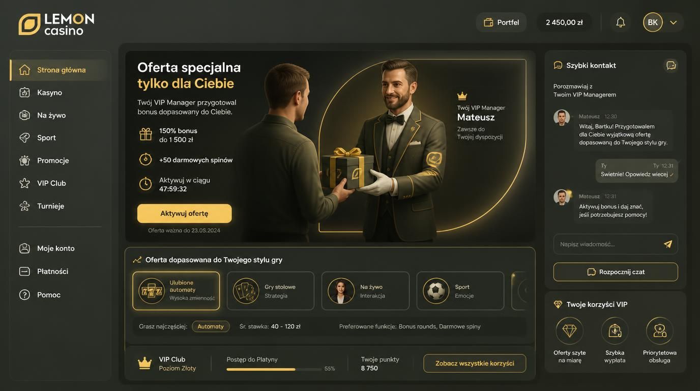VIP manager udzielający spersonalizowanej oferty bonusowej